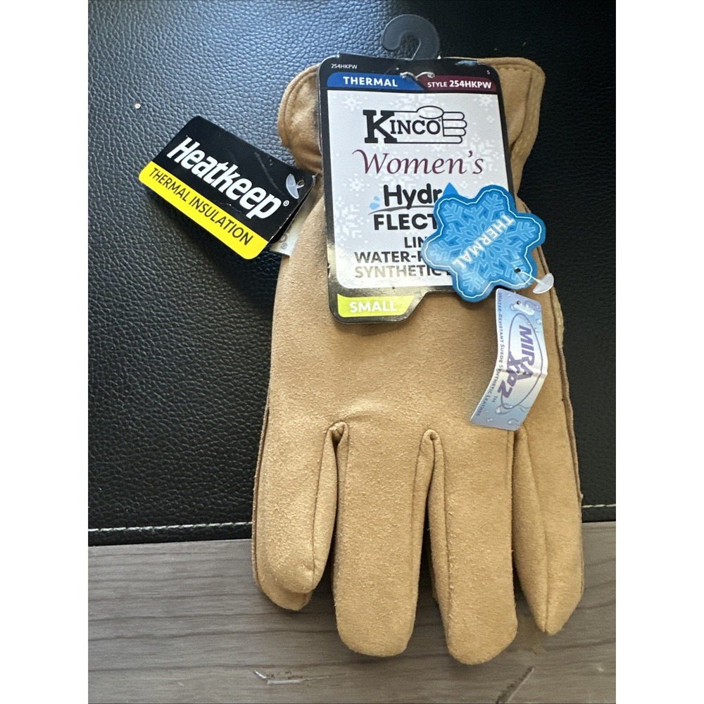 Kinco Women Gloves SMALL Tan Fleece Lined Heatkeep Thermal Insulated 254HKPW